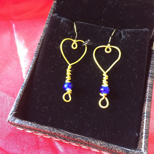 Blue Heart Earrings