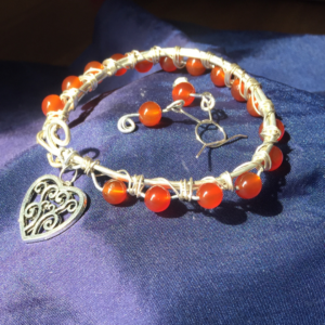 Red Carnelian Bracelet & Earring Set